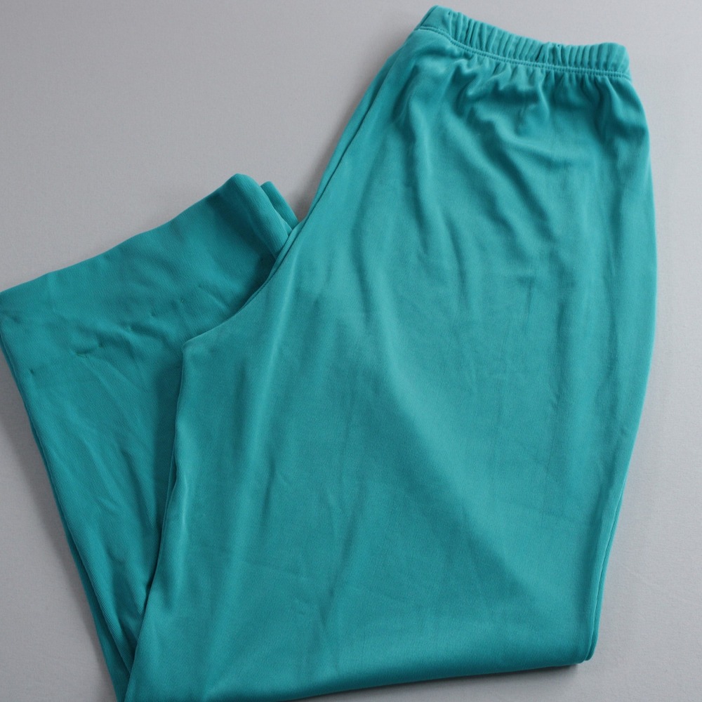 Additions by Chico's Teal Blue Wide Leg Cropped Elastic Waist Pants Size 0